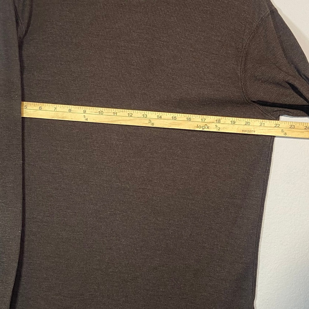 Gap Men's Long Sleeve Waffle‎ Knit Crew Neck Shirt Sz L Woodsy Brown Classic Tee - Picture 6 of 8